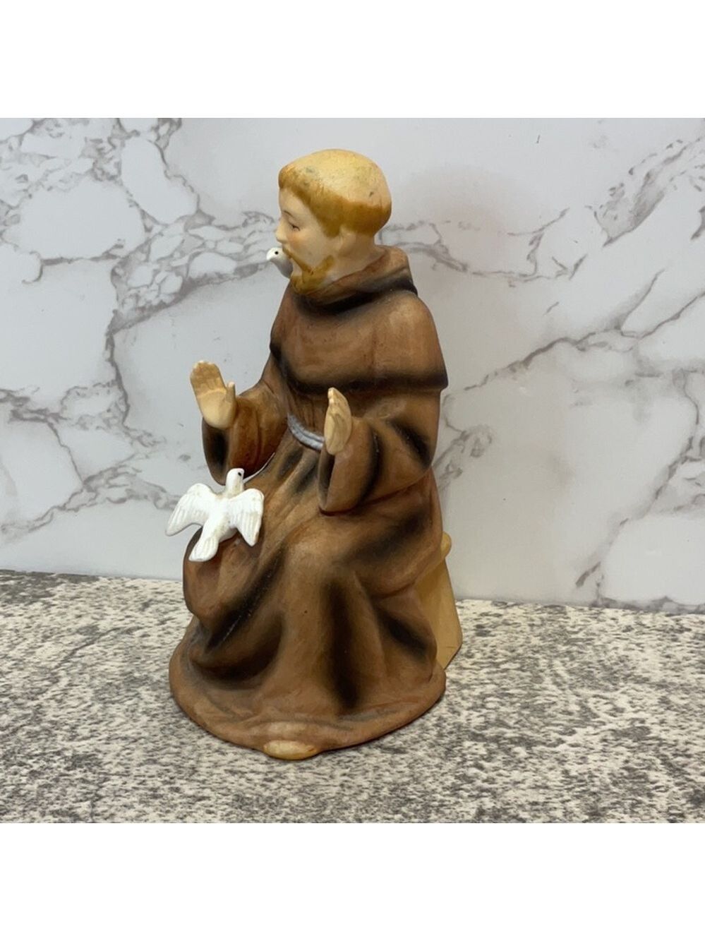 Vintage Sitting St. Francis of Assisi Catholic Sanmyro Japan Porcelain figurine - Picture 2 of 9